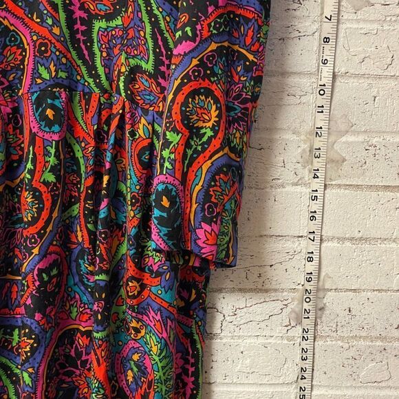 Vintage David Warren Retro 80s Neon Colorful Plus Size 16 - Picture 3 of 11
